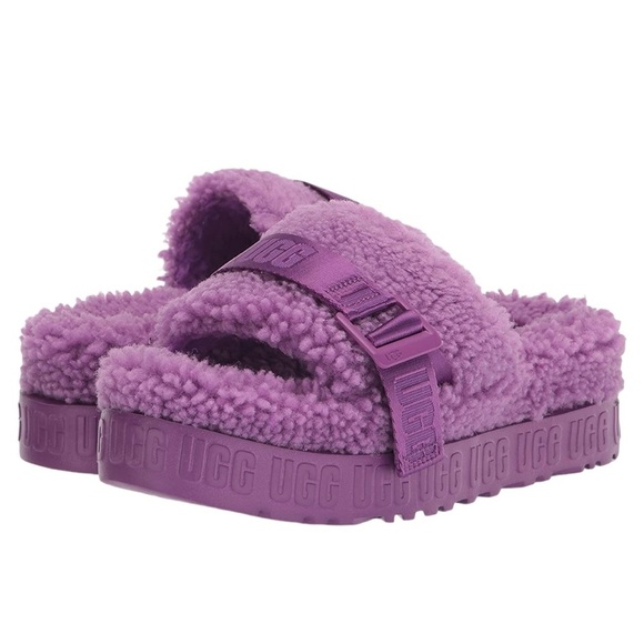 UGG Shoes - 𝅺nwt UGG Women's Fluffita Fuzzy Platform Slide Purple Size 8